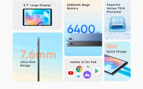 Realme Pad Mini Tablet with Unisoc T616, 6400mah battery launched in India: Price, Specifications