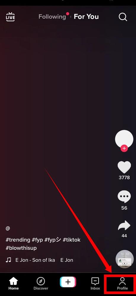 Launch TikTok and go to your profile