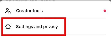 Choose Settings and privacy