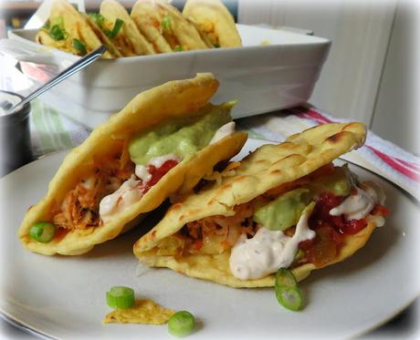 Chipotle Lime Chicken Flat Bread Tacos