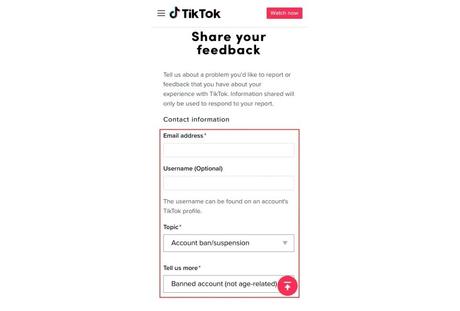 Fill the Share your feedback form