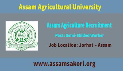 Assam Agriculture Recruitment 2022 Walk-in Interview Post