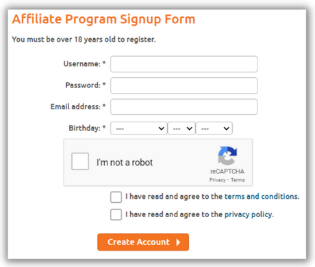 Chaturbate Affiliate Program Why You Should Promote It! Chaturbate Affiliate sign up form