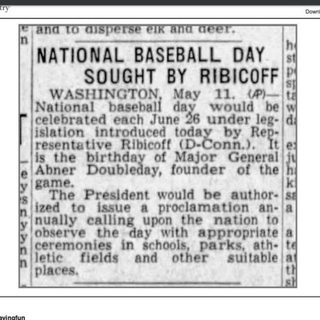 This day in baseball: Abe Ribicoff seeks to establish National Baseball Day