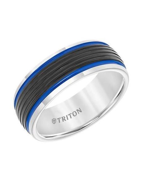 black tungsten mens wedding band silicone rings1