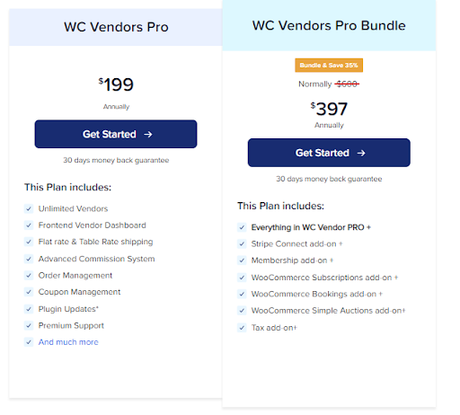 WC Vendors Packages