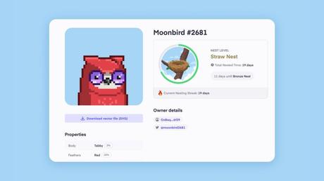 Public Moonbird Profiles and Collector Profiles v1.0 are now available; view Nest progress