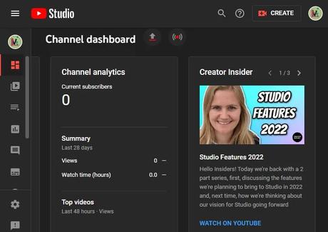 YouTube Studio Website