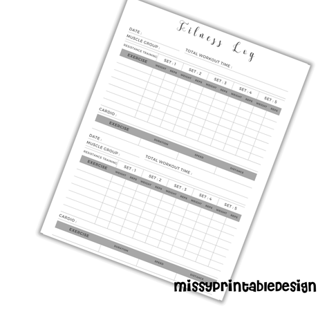 printable fitness planner