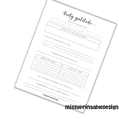 printable gratitude journal