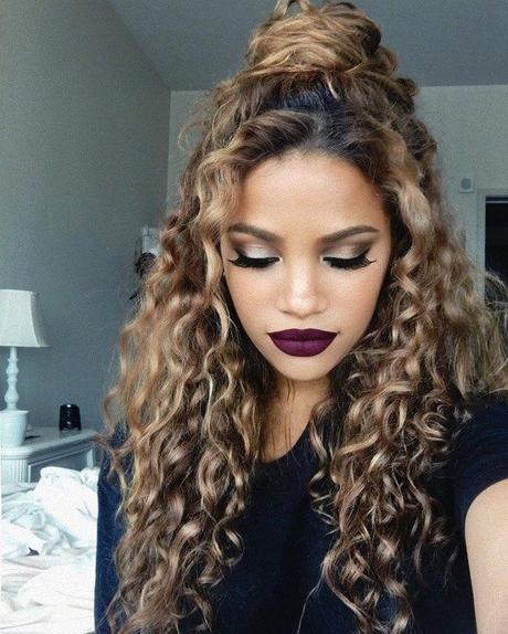 Half Up Half Down Curly Black Hairstyles