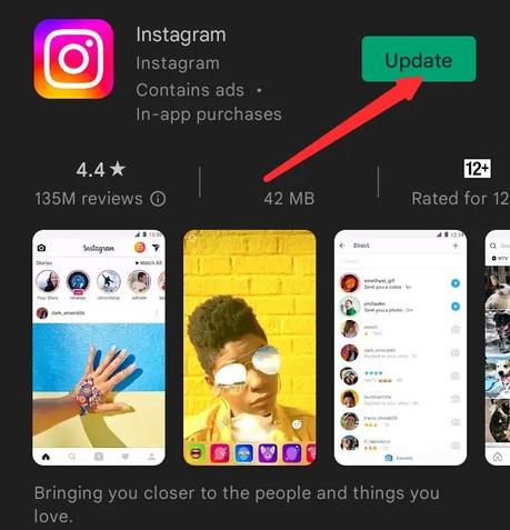 Update Instagram app regularly