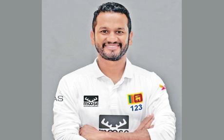 Lankan Test Captain Dimuth Karunaratne in official attire