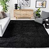 SAFAVIEH California Premium Shag Collection SG151 Non-Shedding Living Room Bedroom Dining Room Entryway Plush 2-inch Thick Area Rug, 6'7' x 9'6', Black