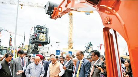 Chief Minister Basavaraj Bommai and General V.K. Singh, Minister of State for Road Transport and Highways, Government of India, at the inauguration of the 11th edition of CII EXCON - 2022, organised by the Confederation of Indian Industry (CII).