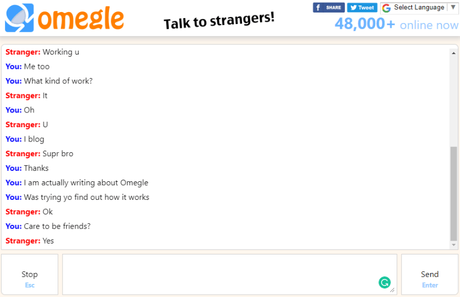 Chat on Omegle