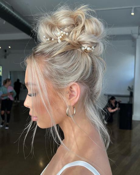 spring wedding hairstyles extremely high bun morganhairco