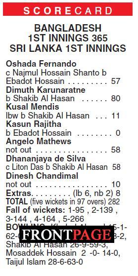 Mathews, de Silva fifties help SL cut down deficit