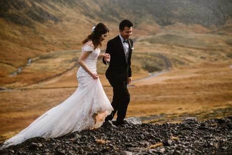 A couple eloping in Iceland