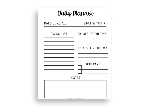 minimalist printable daily planner