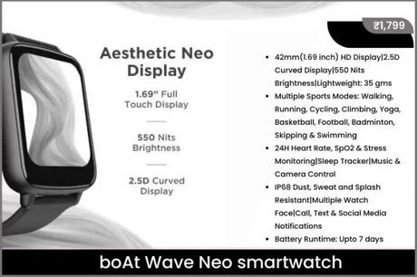 boAt Wave Neo smartwatch launched in India | Check Details