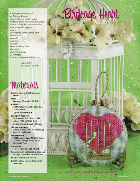 Birdcage Heart in the Latest Needlepoint Now