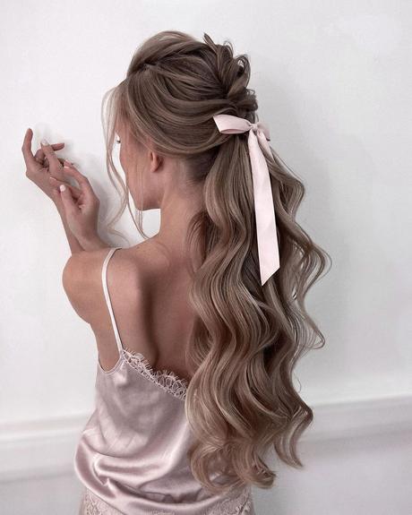 diy wedding hairstyles ponytail with ribbon elstile