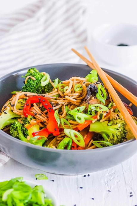 Teriyaki Noodles (Vegan + Gluten Free Option!)