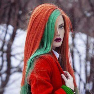 Red and Green Underneath Hair Color