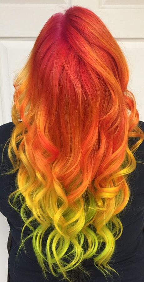 Red and Yellow Underneath Hair Color