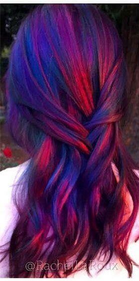 Red and Purple Underneath Hair Color