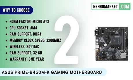 ASUS PRIME-B450M-K Gaming Motherboard