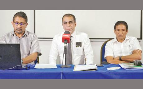 From left - Shehan de Tisera (Secretary), Ashhar Hameem (President SLAS) and Upulwan Serasinghe (Treasurer) at the AGM.