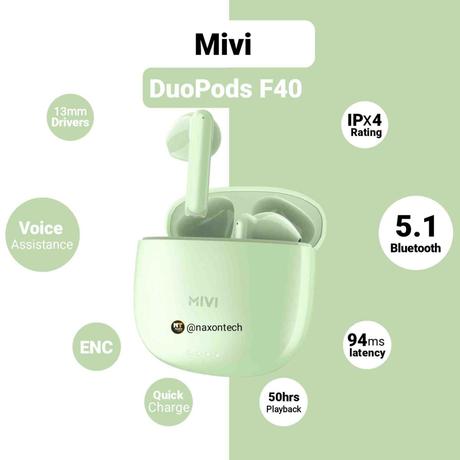 Mivi DuoPods F40 with 13mm drivers, up to 50 hours launched: Price, Specifications