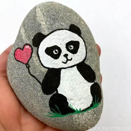 Cute Rock Painting Ideas panda