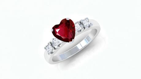 Ruby Heart Shaped Ring