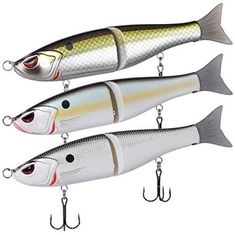 Bassdash SwimShad Glide Baits Jointed Swimbait Bass Pike Salmon Trout Muskie Fishing Lure,3-Pack
