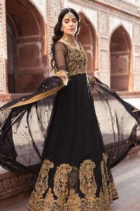 Black Scalloped Saree