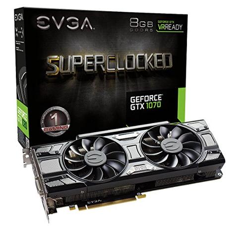EVGA GeForce 08G-P4-5173-KR, GTX 1070 SC GAMING ACX 3.0 Black Edition, 8GB GDDR5, LED, DX12 OSD Support (PXOC)