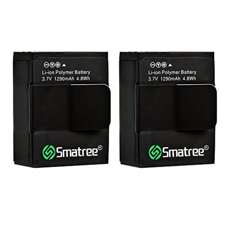 Smatree Rechargeable Battery 2 Pack Compatible for GoPro Hero3+ / Hero 3 Camera, 1290mAh, Long Battery Life