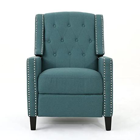 Izaak Tufted Back Fabric Recliner Chair (Dark Teal)