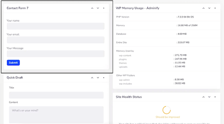 Dashboard Widget for Contact Form 7