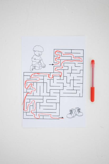 solved printable maze
