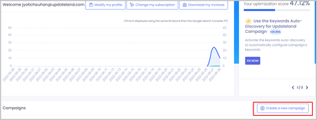 SERP Empire Review: Organic Clicks And Traffic? Serp Empire creating a new campaign