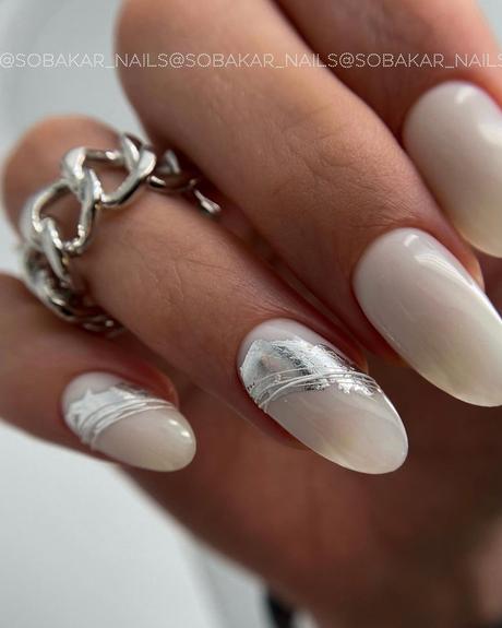 Bridesmaid nails elegant white design