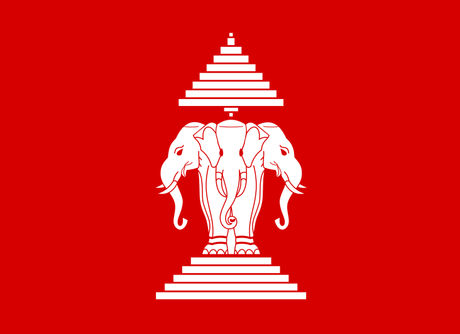 rare 'White elephant' and the flag of Laos !!