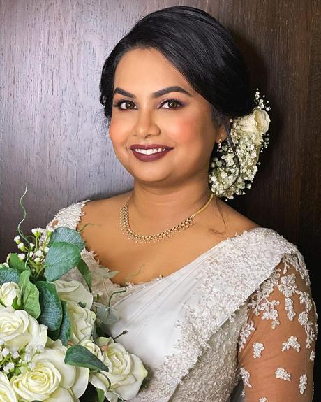 indian wedding hairstyles elegant updo with flowers ronan_mili