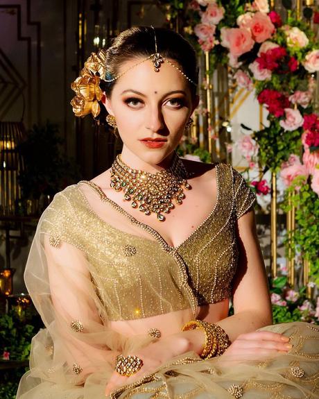 indian wedding hairstyles updo with flowers on short hair bridalgal