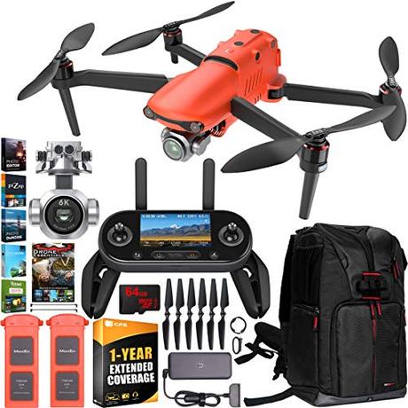 Autel Robotics EVO 2 Pro Drone Folding Quadcopter with 6K HDR Video and Mapping EVO II Pro CPS Protection Pack On The Go Bundle w/ Extra Battery + OLED Remote Control + Travel Backpack + Software Kit
