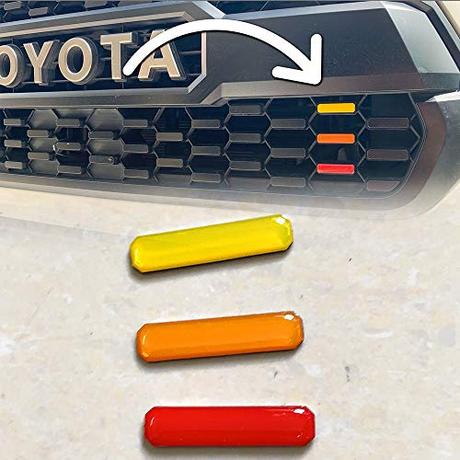 For 2016-2020 Toyota Tacoma Trd pro grill Decals 3 Color Red Orange Yellow 3D Domed